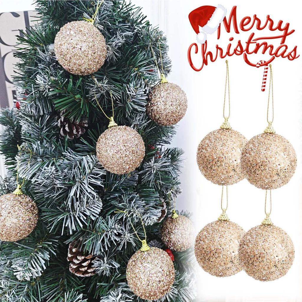 Wholesale Glitter Christmas Balls for Xmas Tree Ornaments Hanging Pendants Round Sparkling Christmas Ball Party Decor Supplies