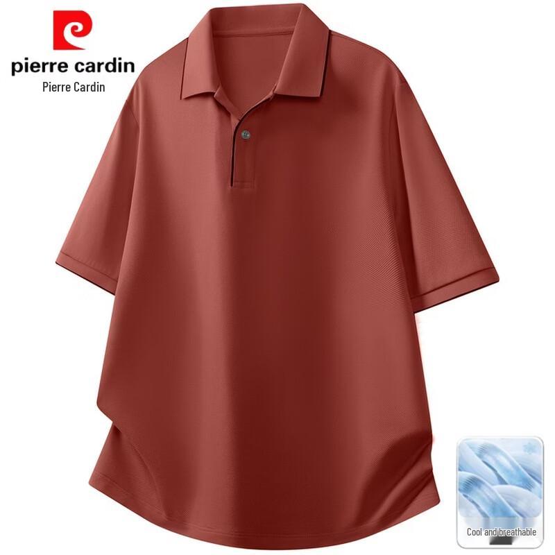 Мужская летняя поло-рубашка Pierre Cardin в стиле колор-блок L вино красного