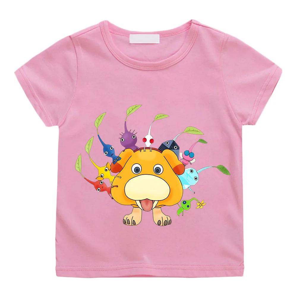 Summer Men's Hot-selling Pikmin Video Game Printed Cartoon Children's Graffiti T-shirt Short-sleeved Clothing