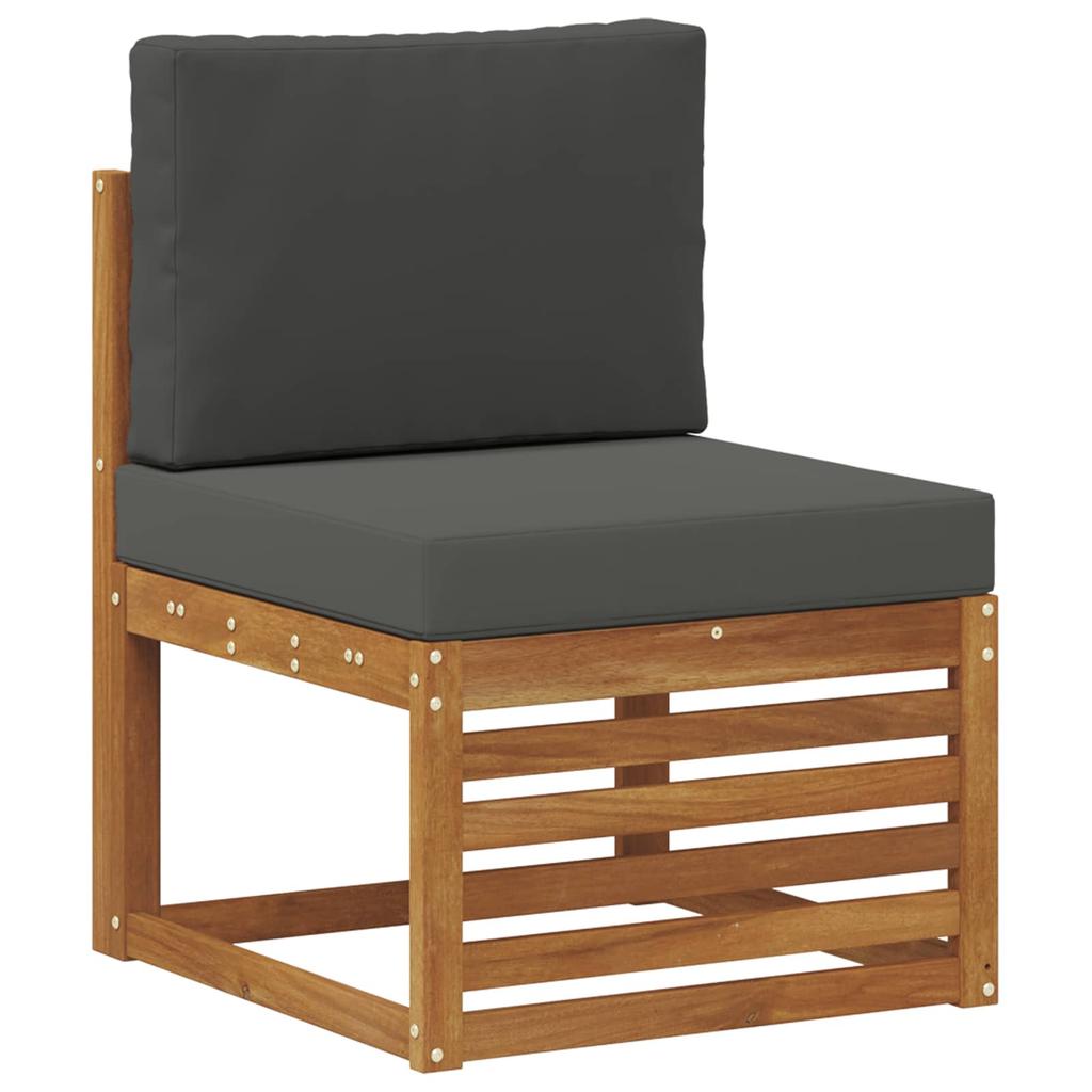 Outdoor Sofa Set 8 pcs Natural and Anthracite Solid Acacia Wood