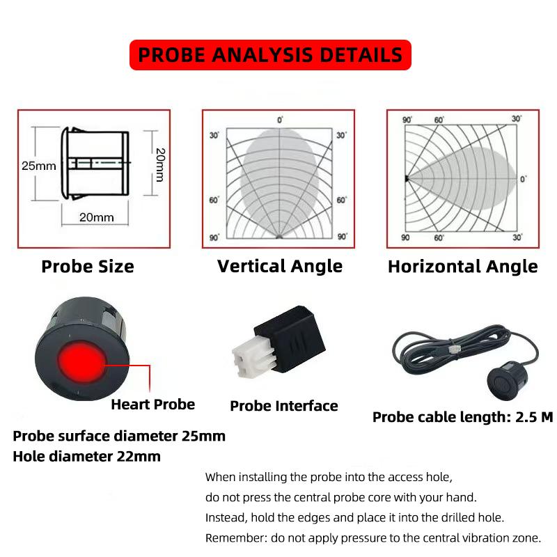 Car Reverse Radar Kit with 4 Parking Sensors Vehicle Backup Alarm System Sensor Detection for Vehicle Parking Assistance
