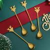 Coffee Stir Spoons 4 Pieces Stainless Steel Christmas Coffee Spoons Decorative Teaspoons Set For Dessert Eating Cooking Cream