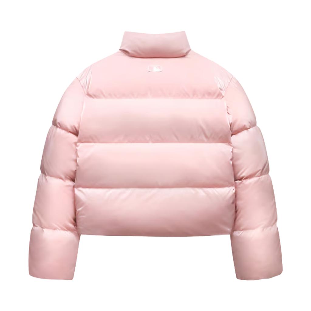 MLB Basic New York Yankees Logo Warm Zipper Long Sleeve Puffer Jacket Women Outerwear Light-Pink 3FDJB2346-50PKM
