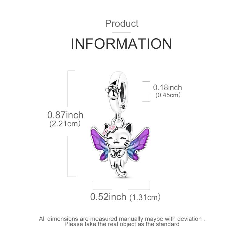 Butterfly Cat Motif Charms Bead Copper Craft Dangle Unique Pendant Good Fit Bangle Bracelet Necklace Diy Jewelry