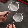 Metall Tee Kaffeefilter Feines Maschensieb Edelstahl Teefiltersieb mit Bambusgriff Wiederverwendbares Küchenwerkzeug