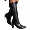 Womens/Ladies Block Heel Knee-High Boots