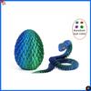 Ovo de Cobra Impresso em 3D com Dobradiça Interna Flexível Brinquedo Animal, Ovo Surpresa com Articulação Móvel Decoração de Mesa para Casa