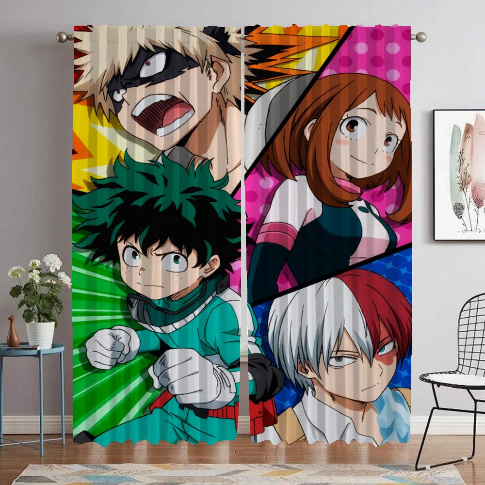 

Шторы для спальни My Hero Academia Элегантные шторы для комнаты 2 шт. Украшение на Хэллоуин Шторы для гостиной Оттенки Разделитель W50xH70cmx2pcs-CL
