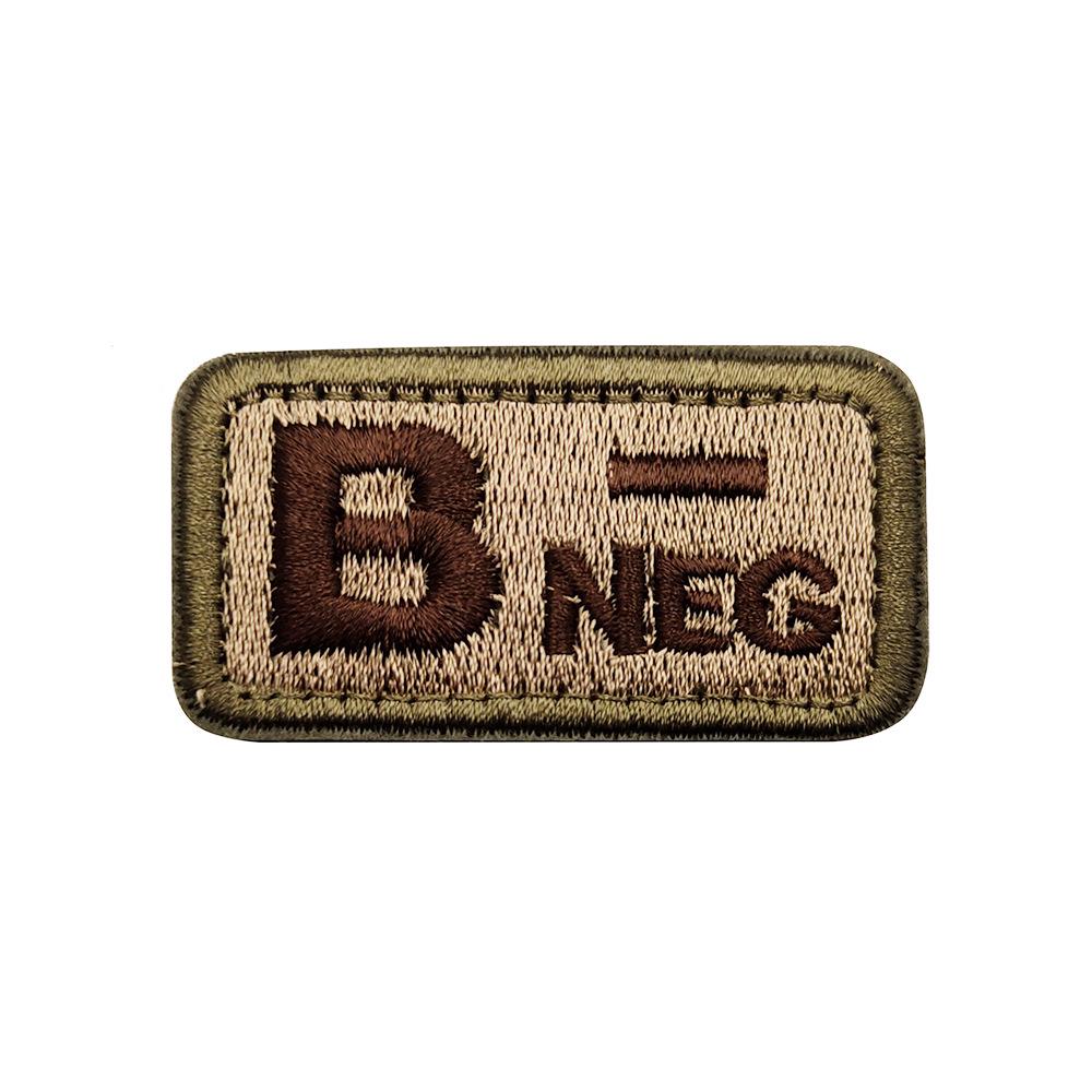 Embroidered Tactical Blood Type Velcro Patch for A, O, AB, POS, NEG Identification