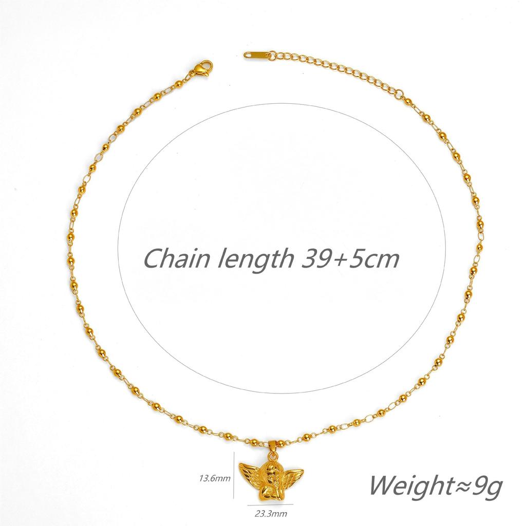 Design Sense Angel Necklace Light Luxury Personality Titanium Steel Versatile Non-Fading Clavicle Chain