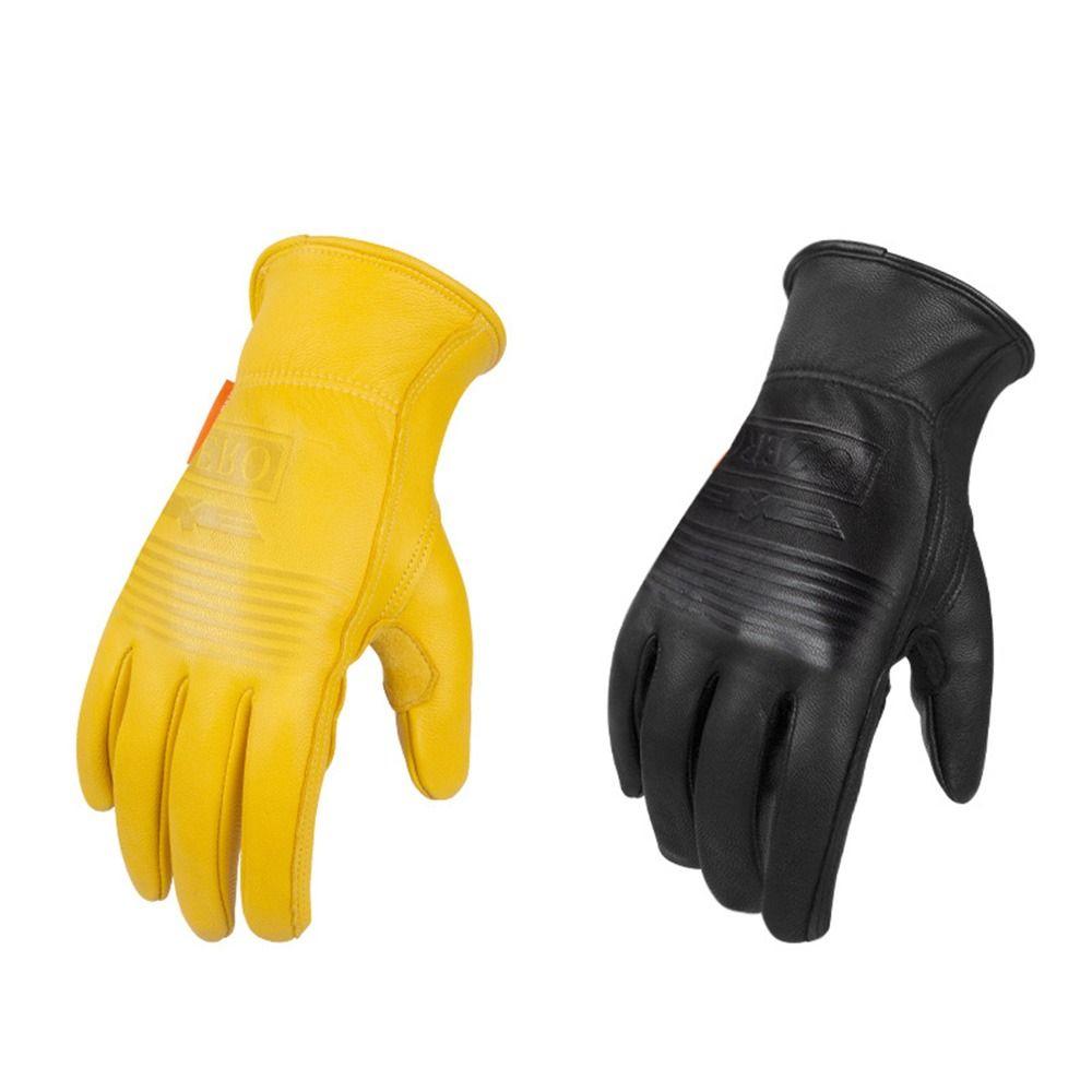 Keep Warm Motorcycle Riding Gloves Sheepskin Leather Outdoor Sport Gloves  Unisex