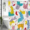 Colorful and Quirky Cats Shower Curtain, Bathroom Decorative Shower Curtain, Waterproof Shower Curtain with Hooks