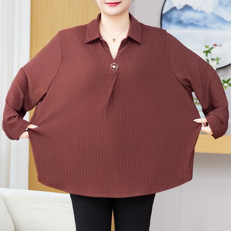 Plus Size 3XL-8XL Oversize Elegant Blouses for Women Tops Loose Long Sleeve Shirt Vintage Clothes