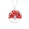 Winding Natural Stone Crystal Tree Of Life Necklace, Colorful Stone Necklace Jewelry N106