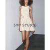 Summer New Product Women's Clothes Minimalist round Neck Sleeveless with Belt Twill Patchwork Short Dress 0264452