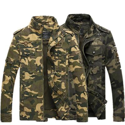Spring And Autumn Men 'S Stand -Up Collar Camouflage Jacket Plus Size Jacket