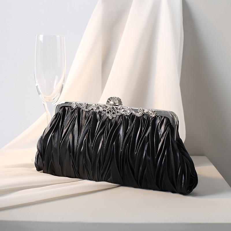 Geantă de seară elegantă în formă de pasăre de apă, cu design plisat și închidere cu lacăt, pentru evenimente formale