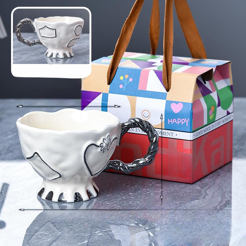 Leichter Luxus Britische Nachmittagstasse Keramik Europäische Kaffeetasse Hochwertige Exquisite Tasse Frühstückstasse Hohes Aussehen Hohe Temperaturbeständigkeit