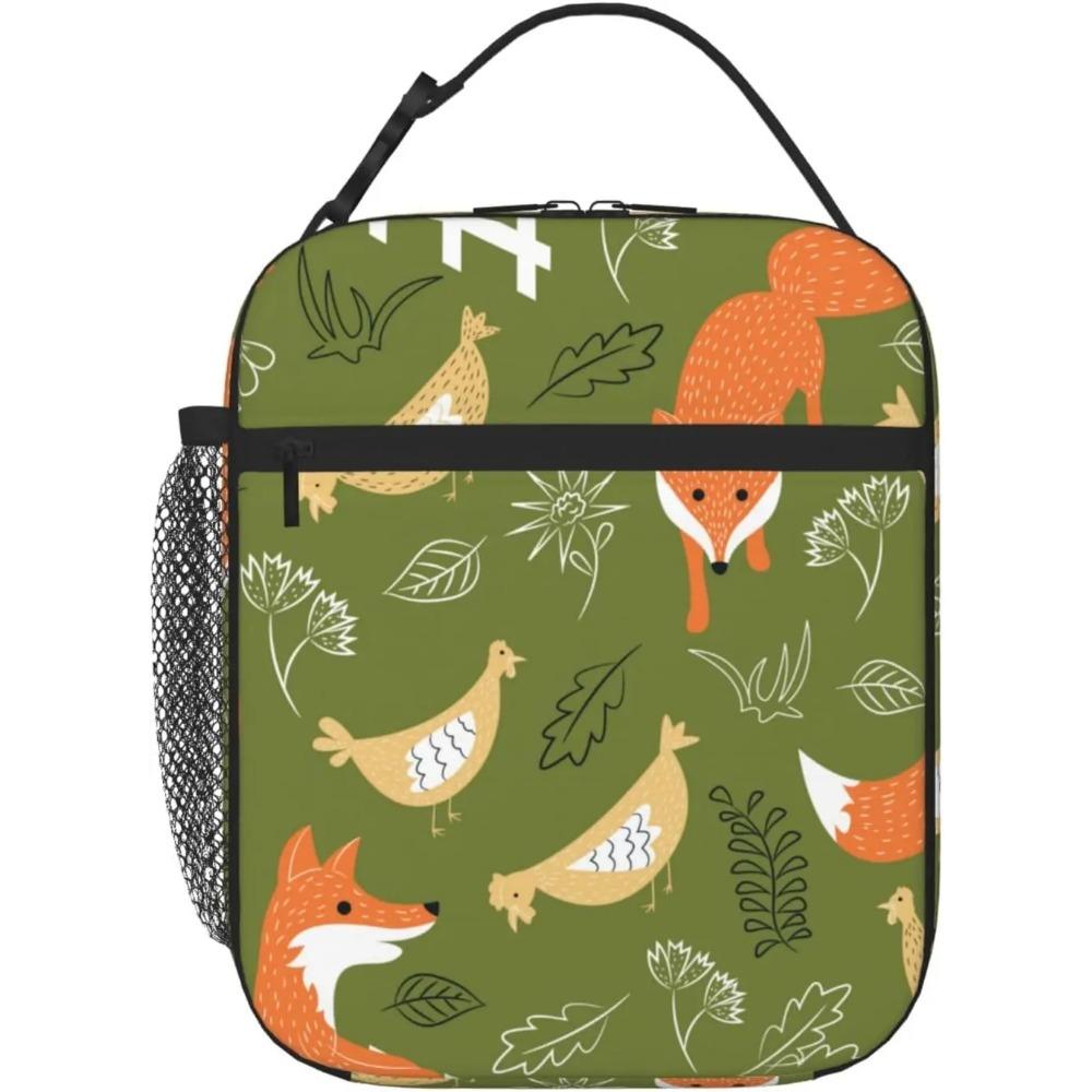 Fox Bunny Cloud Lunch Bag for Women Men Reusable Insulated Lunch Box Portable Lightweight with Side Pocket for Work Picnic
