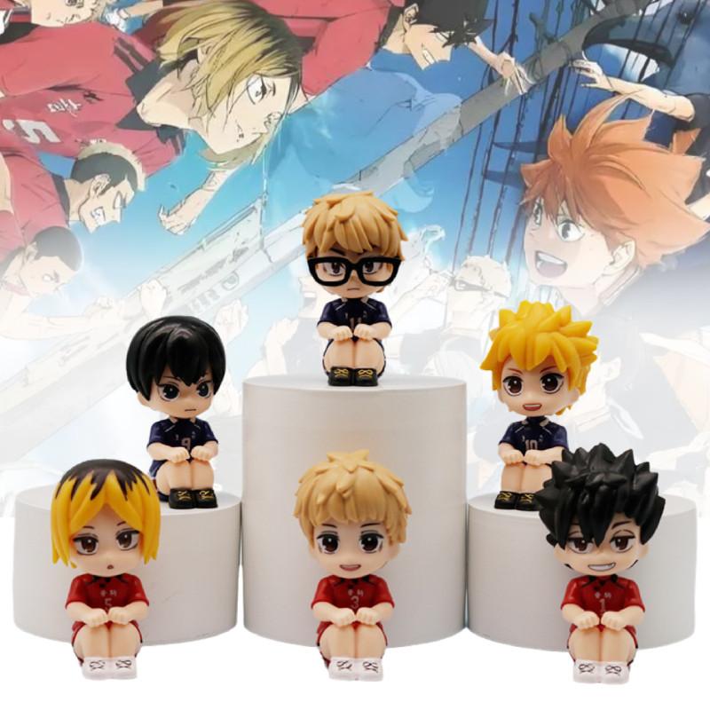 6pcs Haikyuu Hinata Shoyo Action Figure Anime Model Toy Doll Display Collectible