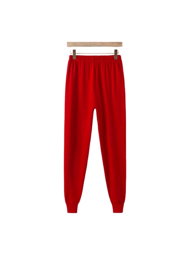 

2025 Women s Pure Cotton Warm Autumn/Winter Solid Color Home Trousers 3XL