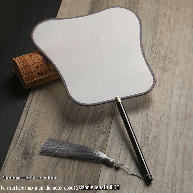 Vintage Silk Hand-Painted Gongbi Fan - Classic Chinese Round Palace Design