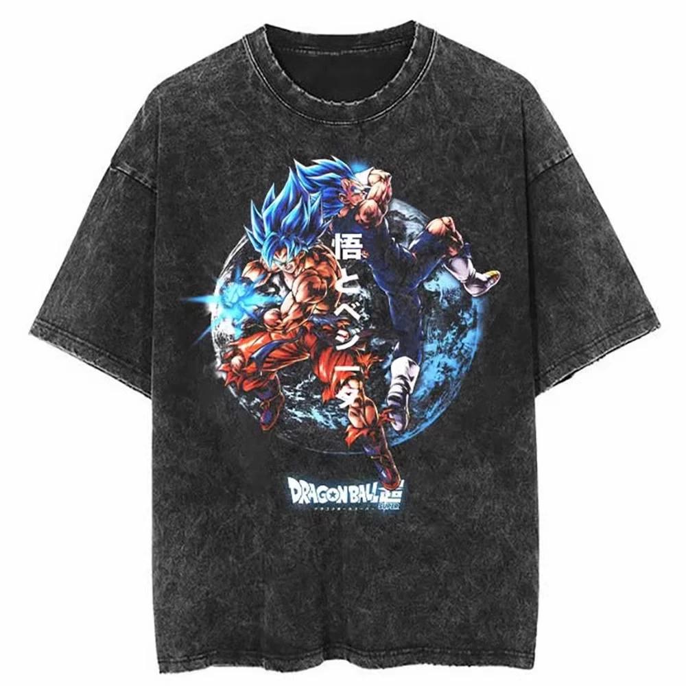 Dragon Ball Super 2026 Summer T-Shirt 100% Cotton Washed Vintage Gohan Beast Print Unisex Casual Tee for Anime Fans
