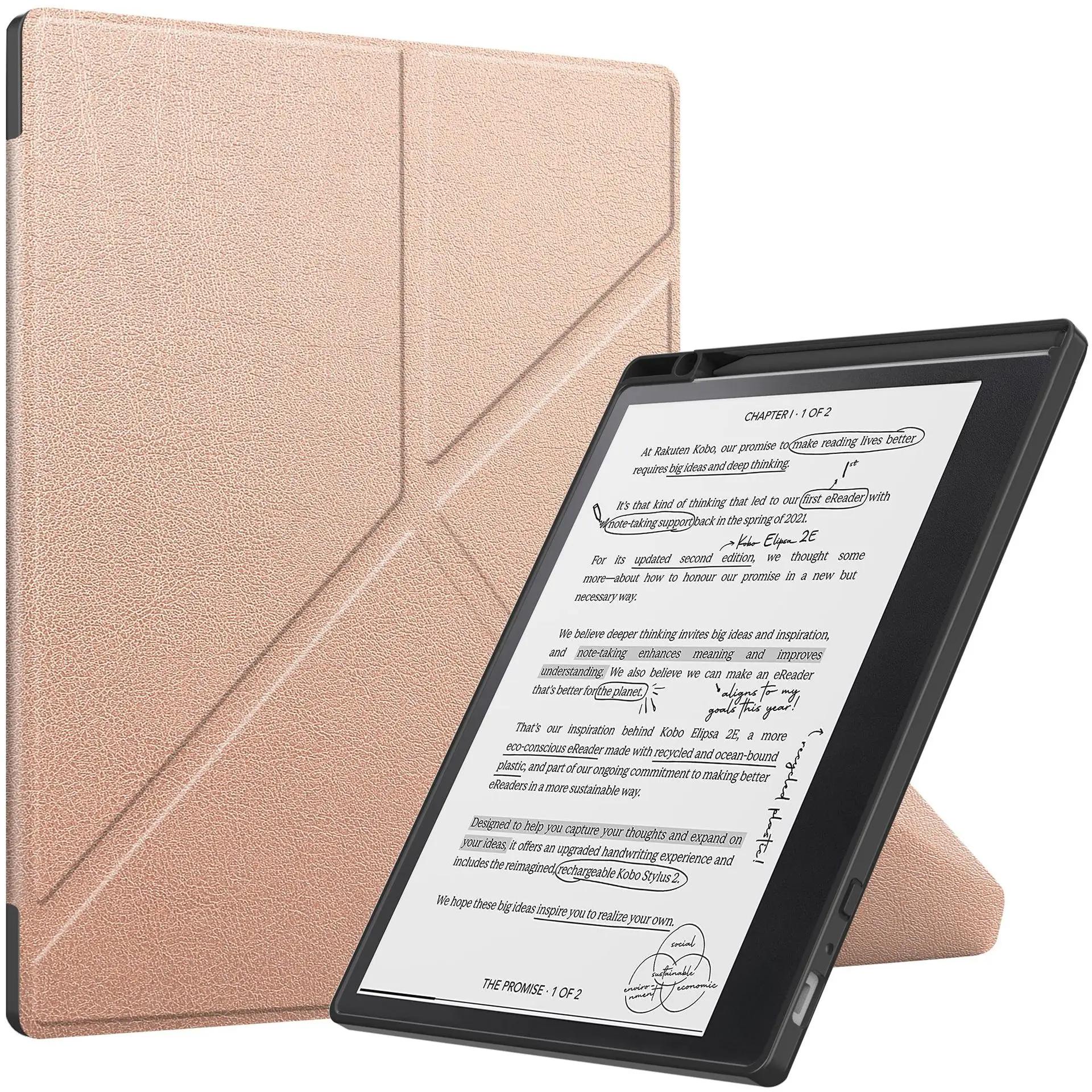 

Tablet TPU Protective Case For Kobo Elipsa 2E E-book Transformers Soft Shell For Kobo Elipsa 2E рожевий колір золота