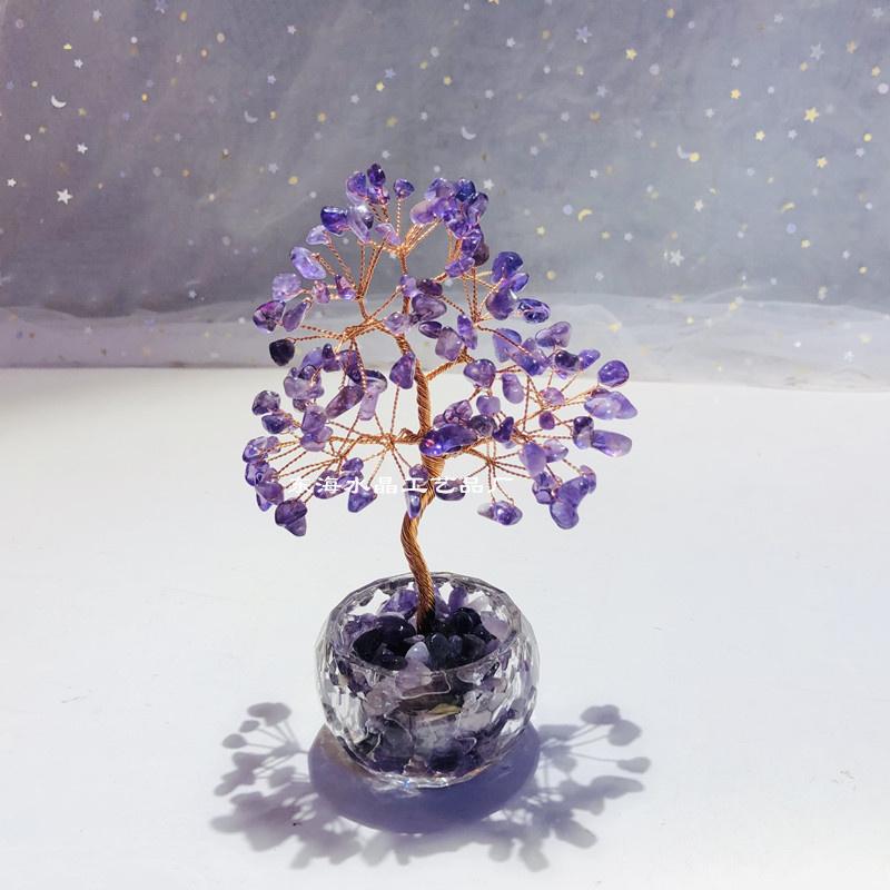 

Кристаллическое дерево из розового кварца, украшения, браслет, поделки в форме цветка персика, настольный декор для дома, украшение стола, разноцветные, натуральный камень