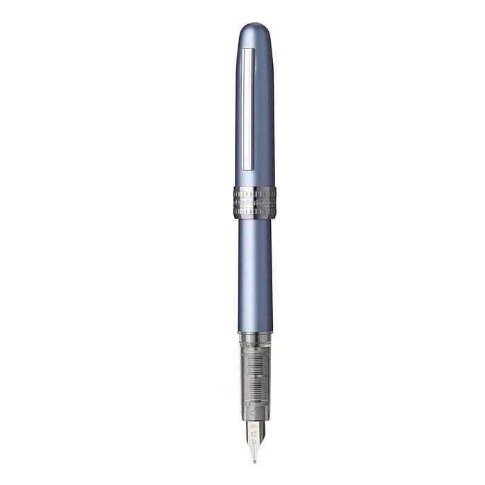 Platinum Plaisir Frosty Blue Fountain Pen (M Size), Blue.