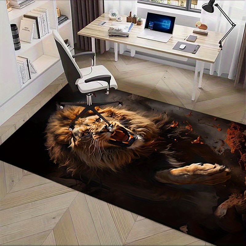 1pc Lion,Roar,Wildlife Office Carpet Soft Polyester Entrance Carpet Washable Non Slip Machine Washab