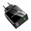 58W Fast Charging USB + Dual PD Travel Charger with EU/US/UK/KR/AU Plug, Type-C Compatible
