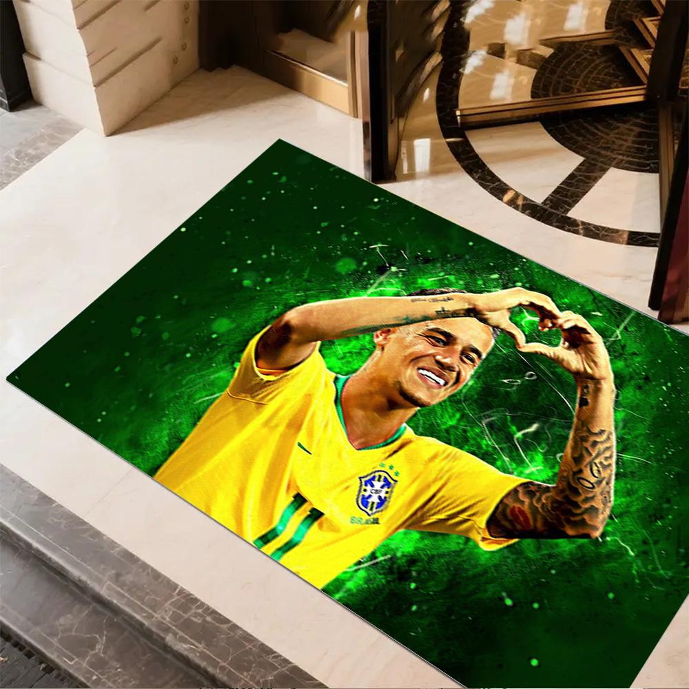 Brazilian Football Star Area Rug Design for Bedrooms Dining Room Dormitory Foyer Antislip Carpet Office home decor