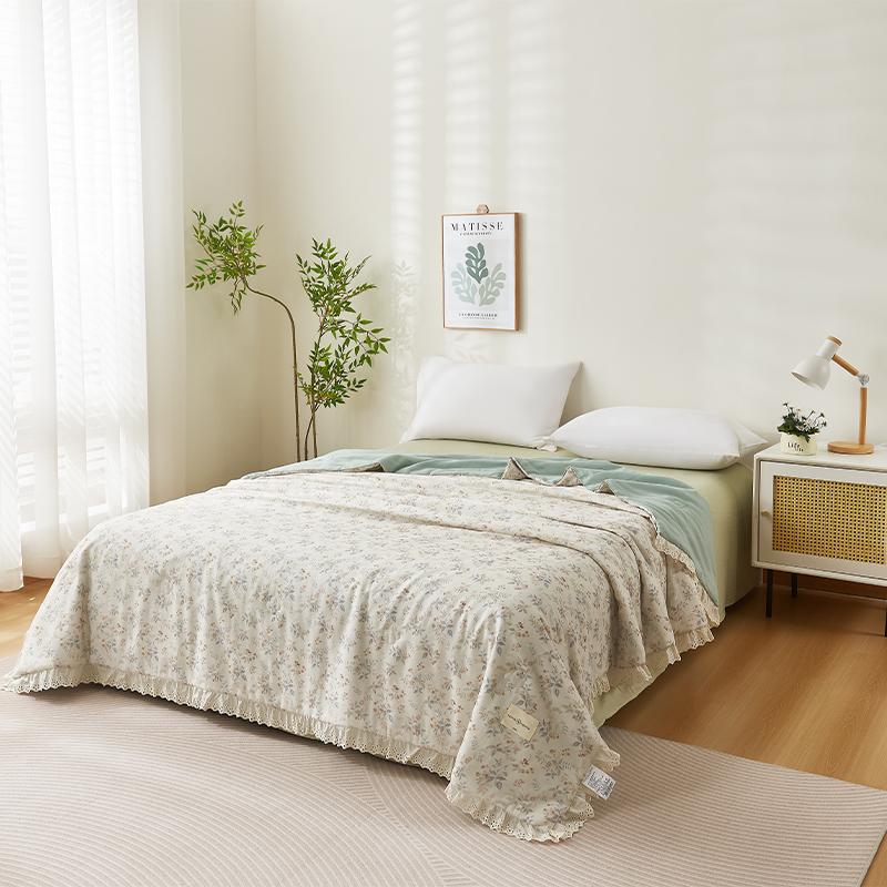 Aurora Full Cotton French Double-Layer Yarn Printed Summer Quilt