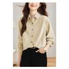 Purple Corduroy Shirt Long-sleeved Spring Simple Commuter Blouse Korean Women's Shirt
