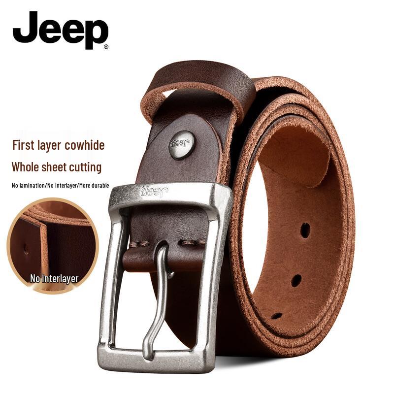 JEEP Men s Leather Casual Pin Buckle Belt 110cm - 125cm