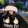 Keep Warm Winter Hat for Women Plush Ball Plush Pullover Hat Fashion Women Ear Protection Cap  Girl