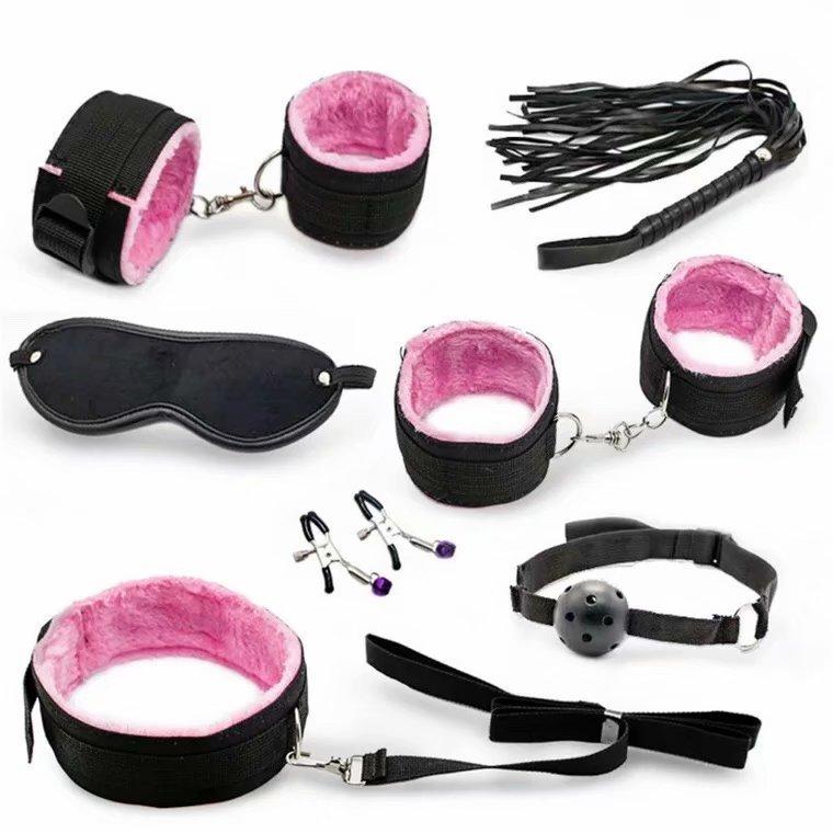 Bdsm Set Kits Adults Sex Toys Bondage for Women Couples Men Handcuffs Nipple collar Clamps Whip Spanking Sex  Exotic Accessories