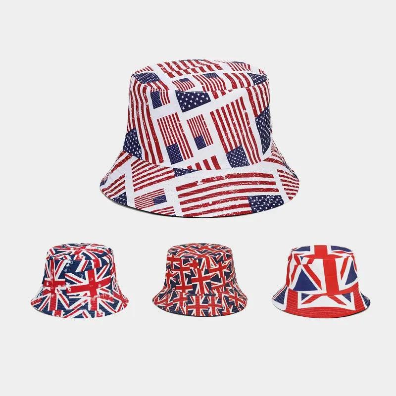 Spring and Summer Cotton Print Bucket Hat Fisherman Hat Outdoor Travel Sun Cap for Men and Women 129