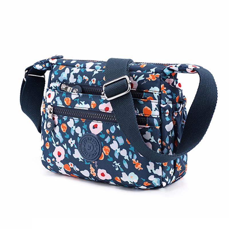 2025 New Fashion Nylon Printed Messenger Bag Large-capacity Multi-layered Flower Shoulder Bag Casual Joker Ladies Crossbody Bag