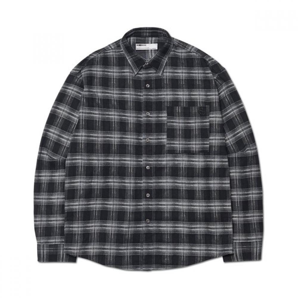 Nomanual Flannel Check Shirt Black XL