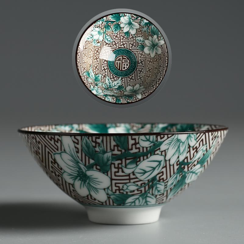 70ml Ceramic Large Master Tea Cup Blue and White Porcelain Kung Fu Tea Cup Douli Tea Bowl Personal Home Use Cup
