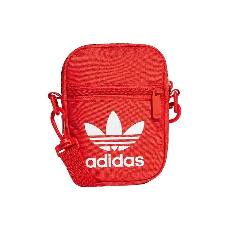 Adidas Originals Trefoil Logo Print Polyester Crossbody Shoulder Bag Unisex Bags Red FL9664 Red