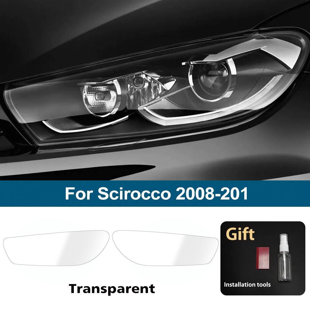 

For Volkswagen Scirocco 2008-2017 Car Headlight Protective Film Smoke Black Pre Cut Anti-Scratch High-Gloss Auto Vinyl Wrap Film For Scirocco CLR