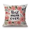 Flower Wreath Floral Letter Art Mother Day Gift For Mama Gratitution Decorative Sofa Throw Pillow Case Linen Cushion Cover