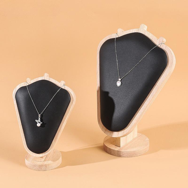 Solid Wood Goat Horn Necklace Display Stand Portrait Neck Mold Jewelry Stand Necklace Jewelry Window Storage Model Stand