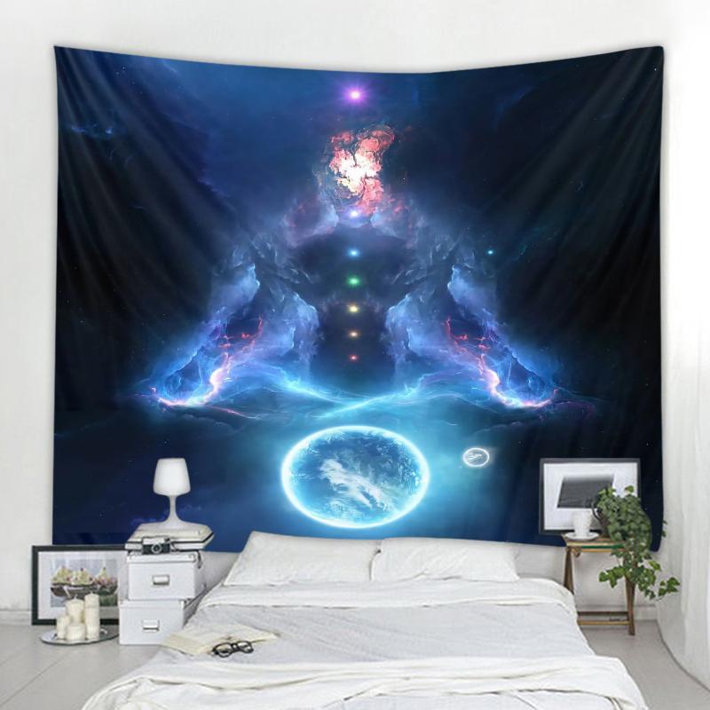 Dekorativní gobelín na pozadí mandaly Záclony na zeď Látka Ložnice Psychedelické Sedmihvězdičkové dekorační tapiserie Buddhy na pozadí