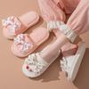 Butterfly knot starry sky cotton slippers, winter fluffy slippers, ins home plush slippers