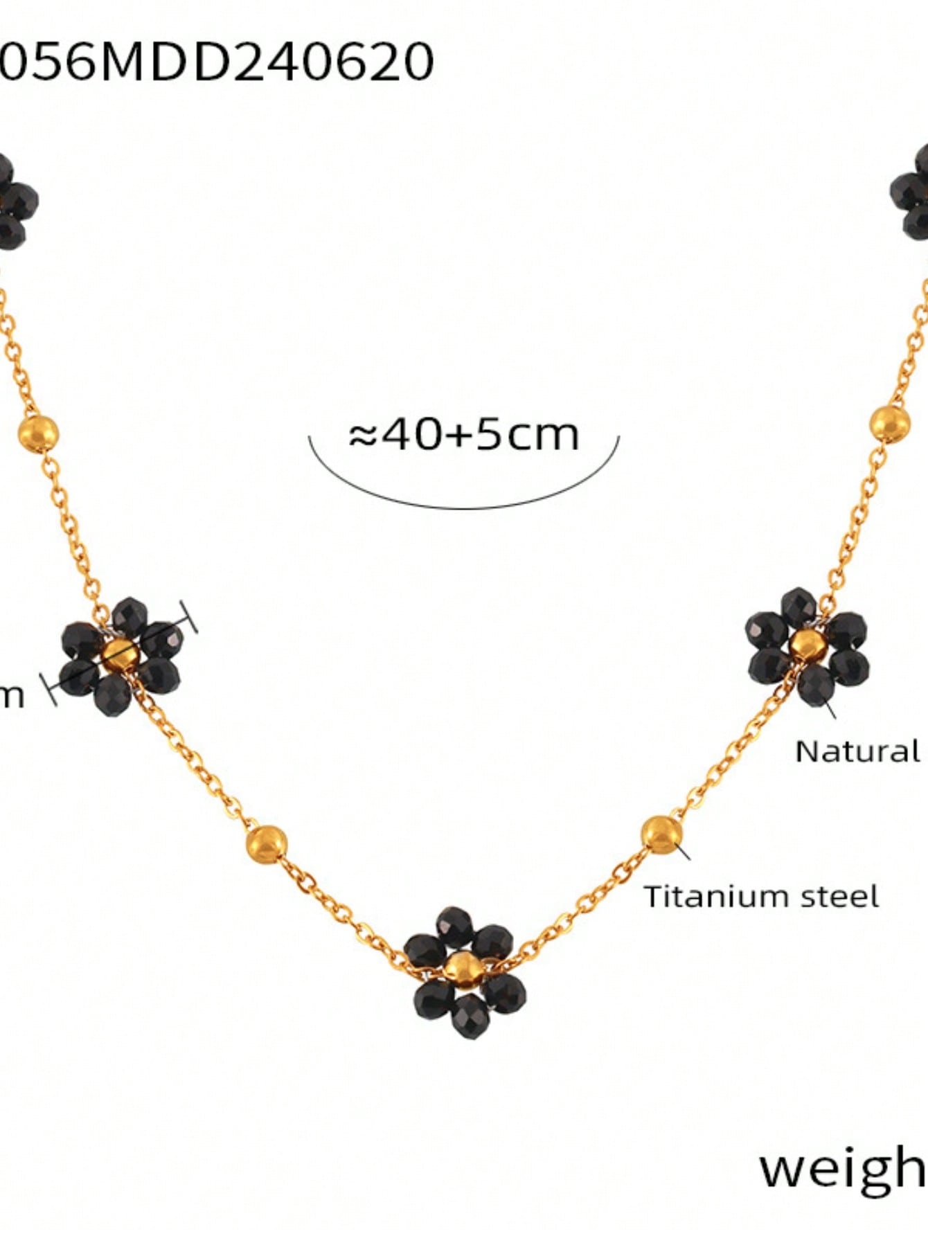 

1 Набор Винтажный Британский Стиль Нержавеющая Сталь Циркониевый Набор с Бусинами из Натурального Камня и Цветочным Декором, Женский Циркониевый Подарок