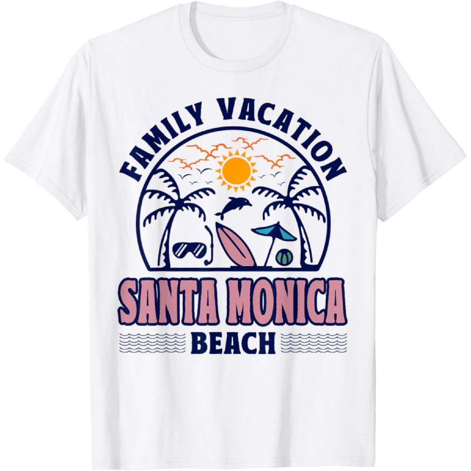 California Family Vacation Santa Monica Beach T-Shirt S